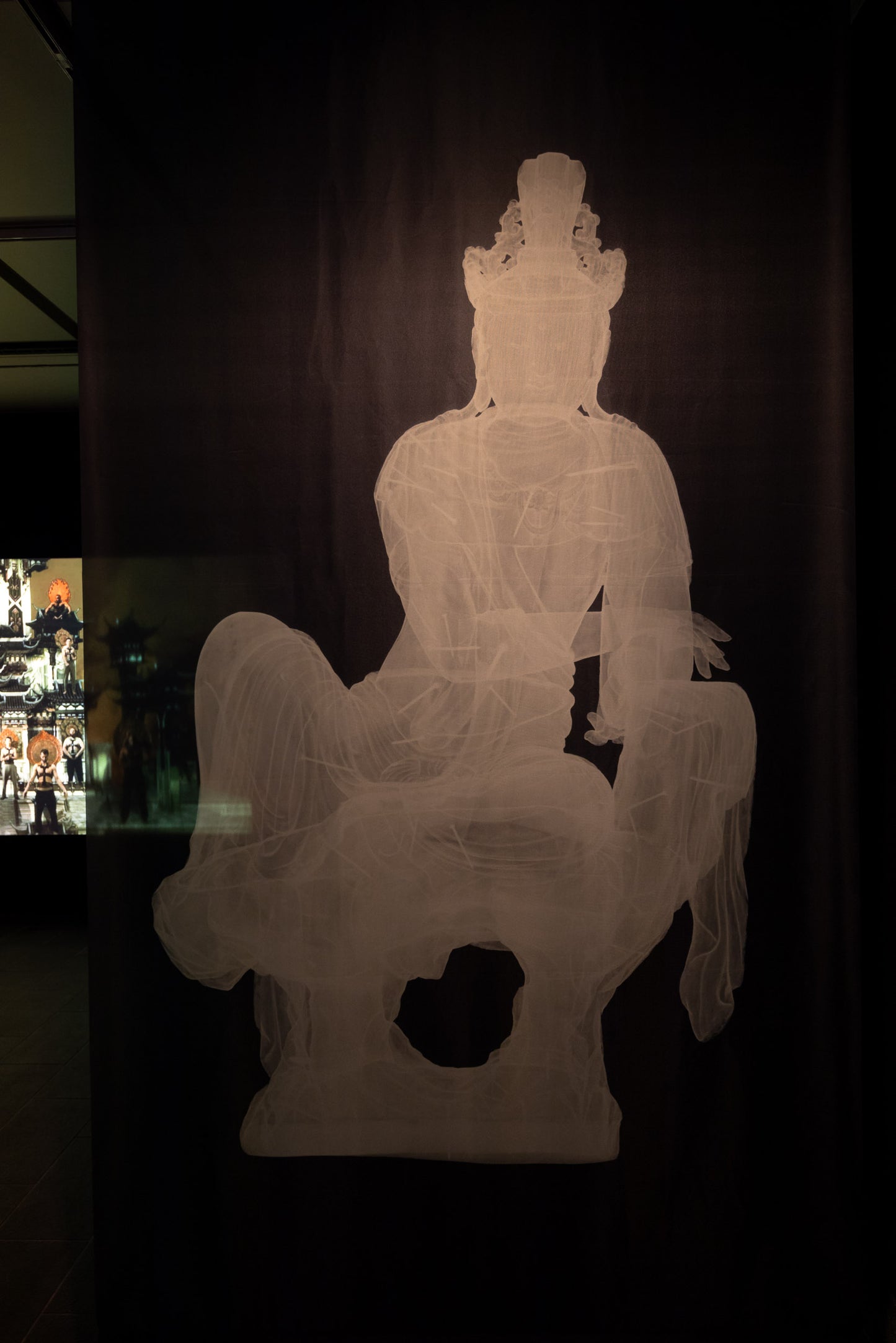 An X-Ray Image of the Statue of Bodhisattva Guanyin lying on mahārājalīlāsana