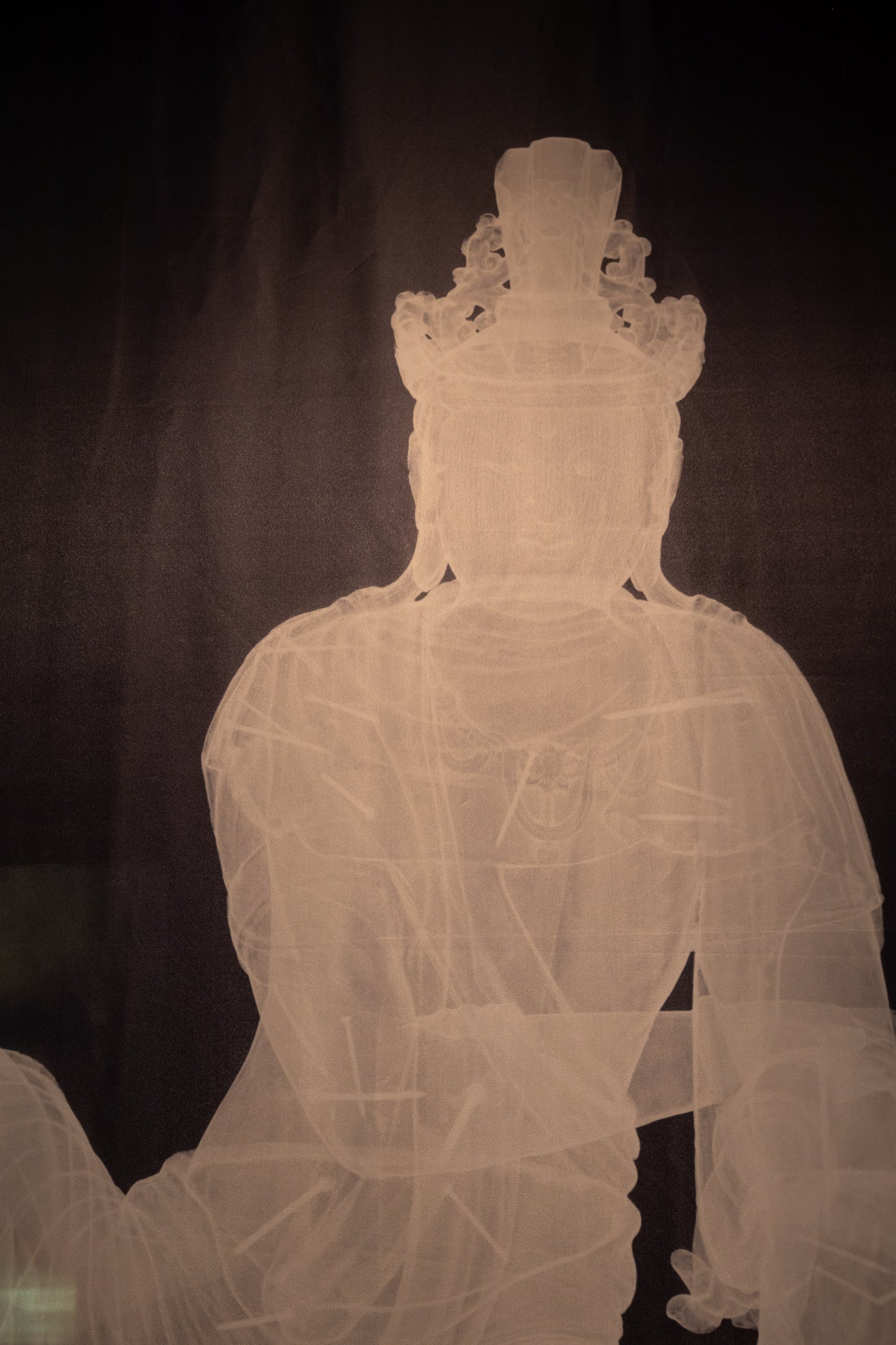An X-Ray Image of the Statue of Bodhisattva Guanyin lying on mahārājalīlāsana