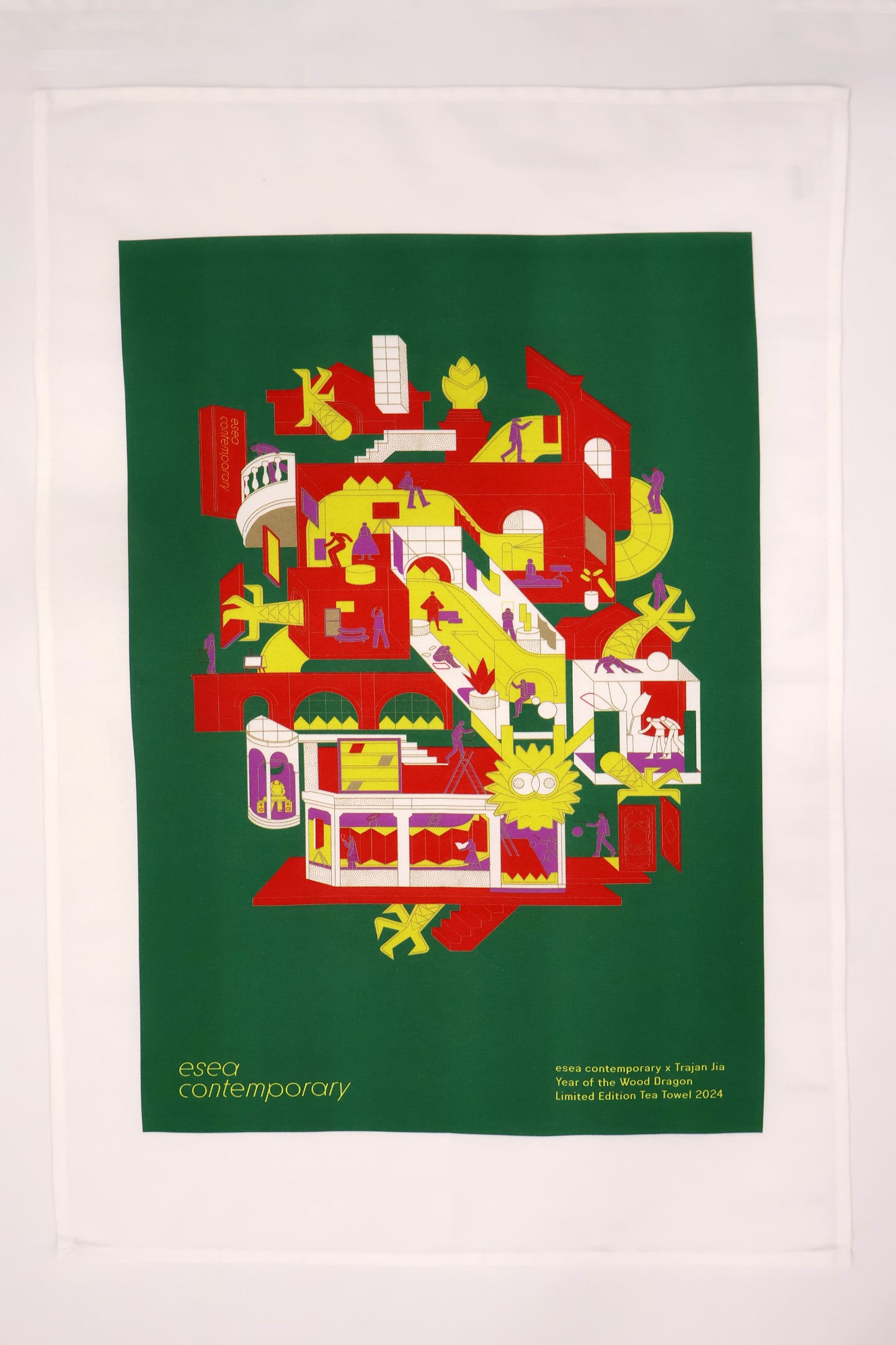 esea contemporary × Trajan Jia 賈川 Limited Edition: 'Dragon Pavilion' 《龍之館》Tea Towel