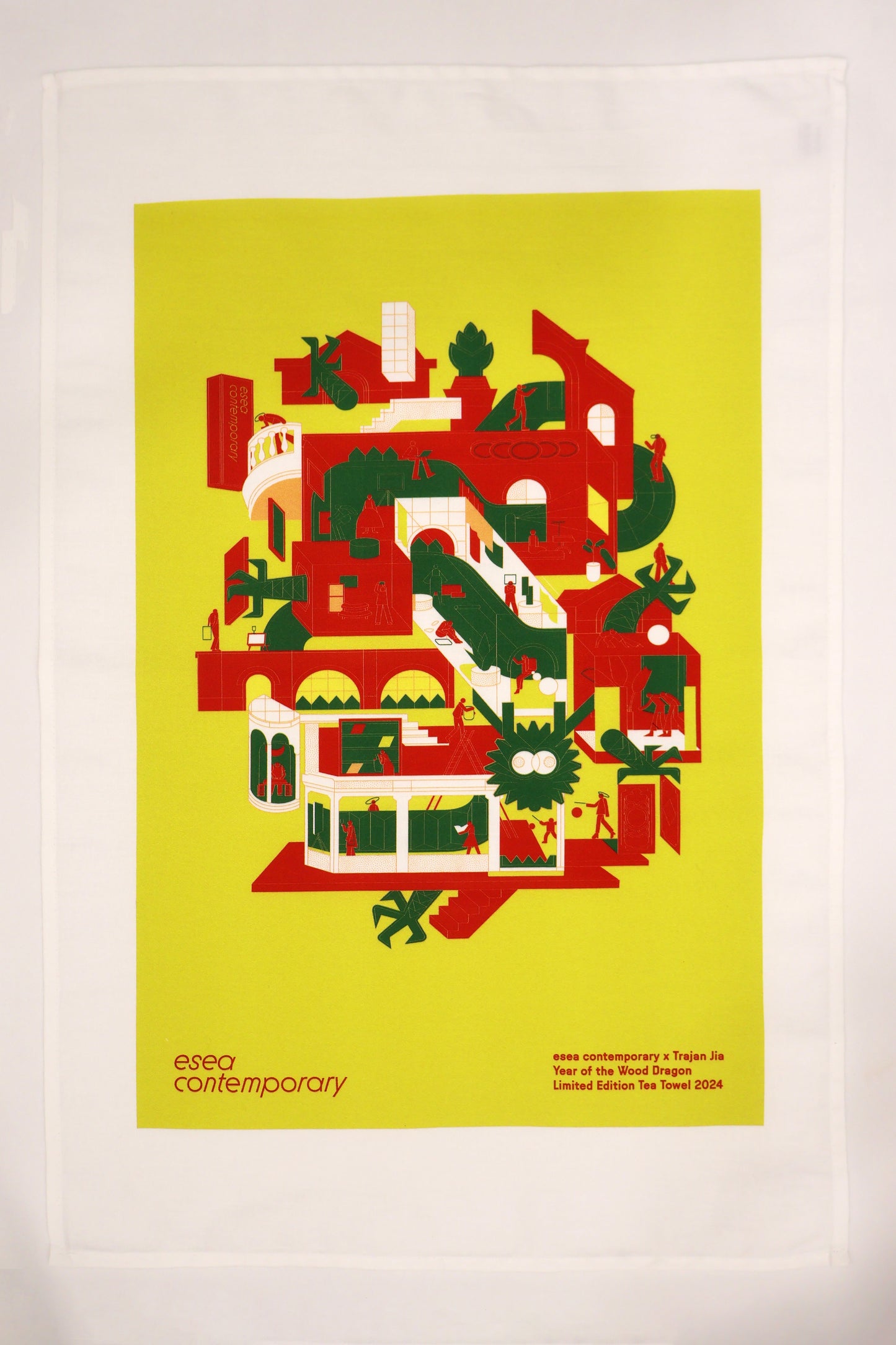 esea contemporary × Trajan Jia 賈川 Limited Edition: 'Dragon Pavilion' 《龍之館》Tea Towel