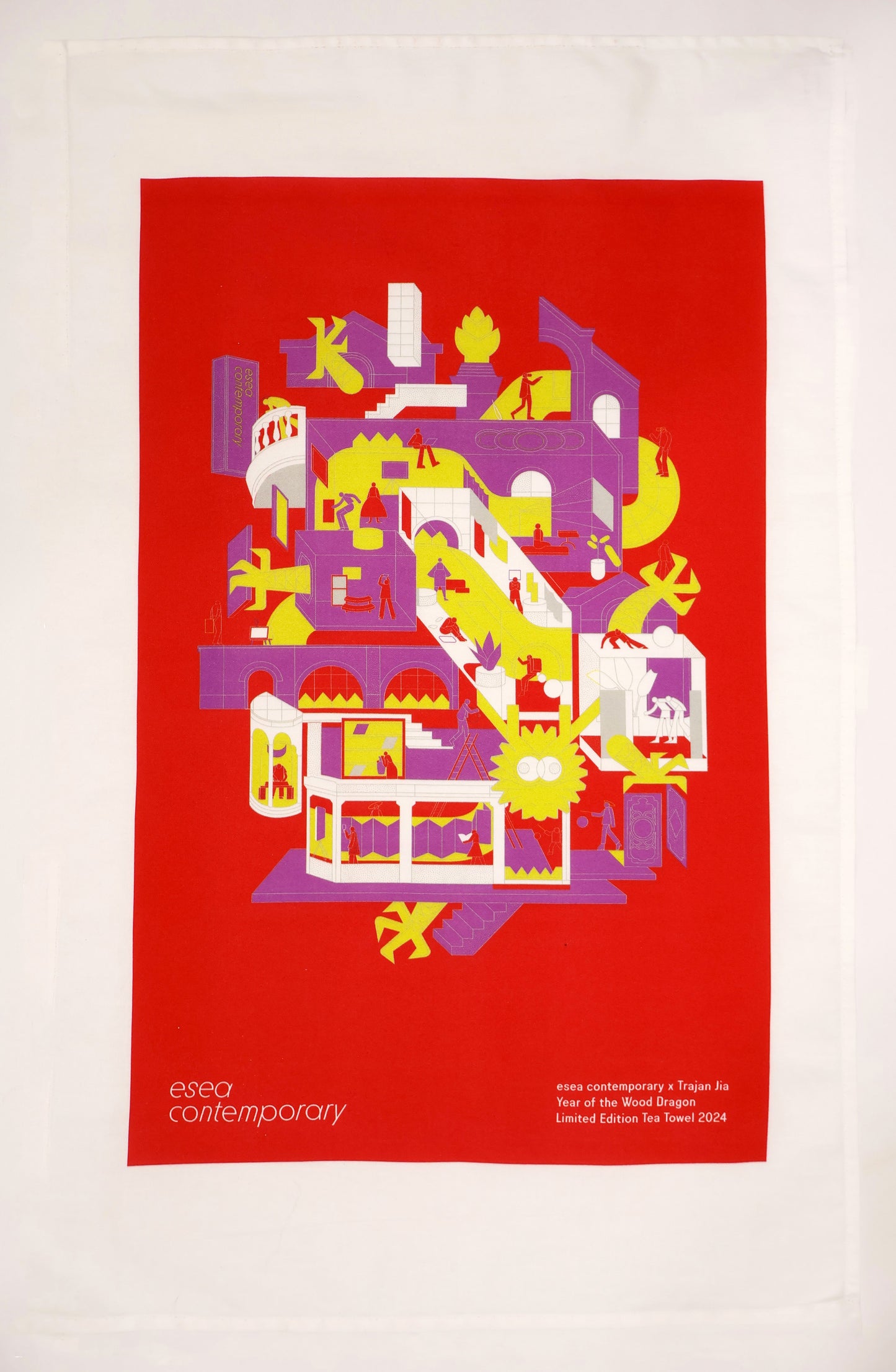 esea contemporary × Trajan Jia 賈川 Limited Edition: 'Dragon Pavilion' 《龍之館》Tea Towel